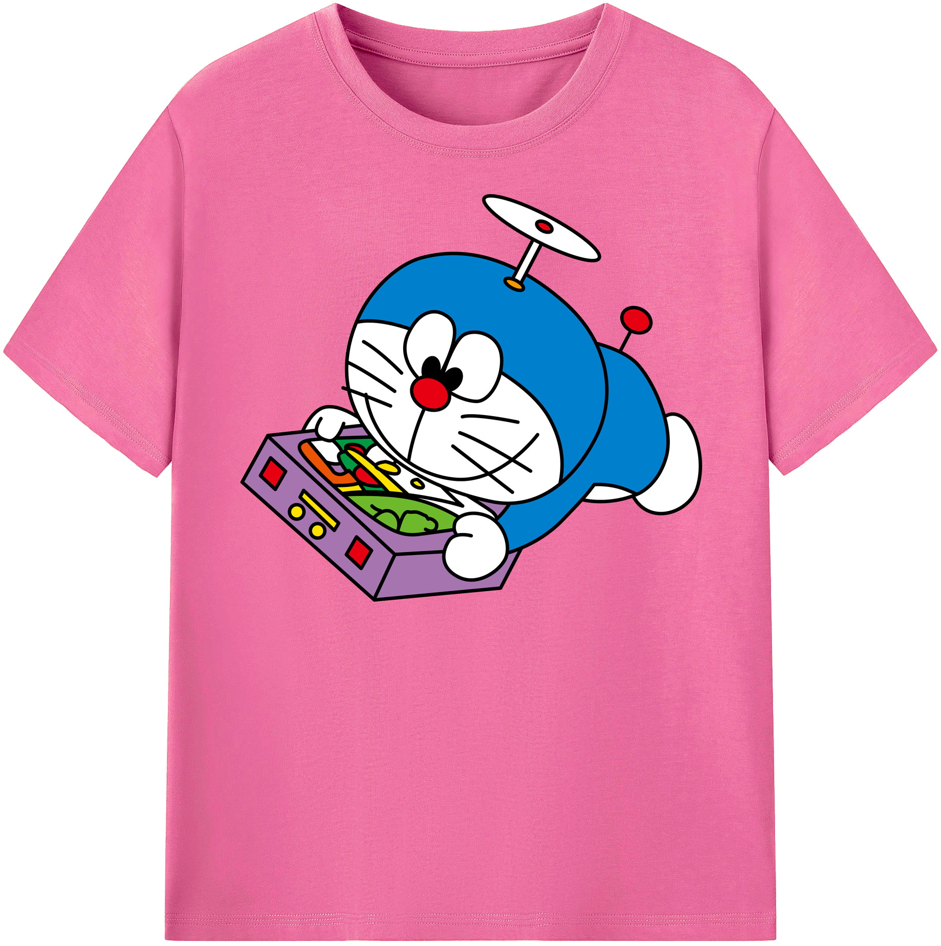 （画像用） ドラえもん Doraemon レディースカジュアルプリントTシャツ（綿100％）